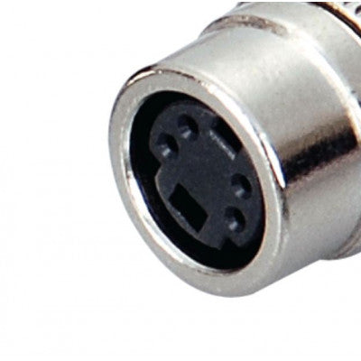 An MX 4 Pin Mini DIN Female Socket Connector Chassis Type with Nut (MX-2530)