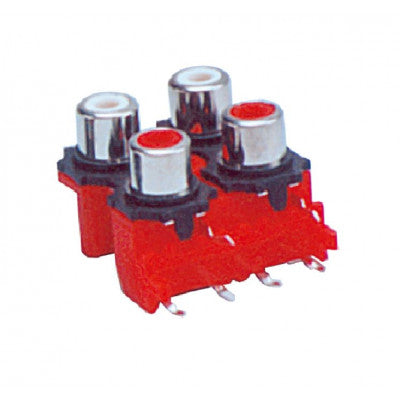 An MX 4 Way RCA Female Socket Connector PCB Mounting (MX-1259)