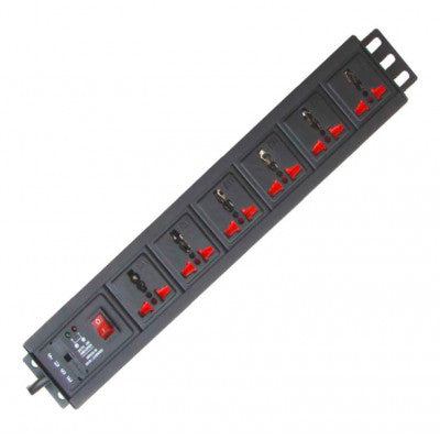 An MX 6 Outlet Universal Power Strip 5 Amp with Switch 6 Amp Wall Mount 1.5 Meter (MX-2722)