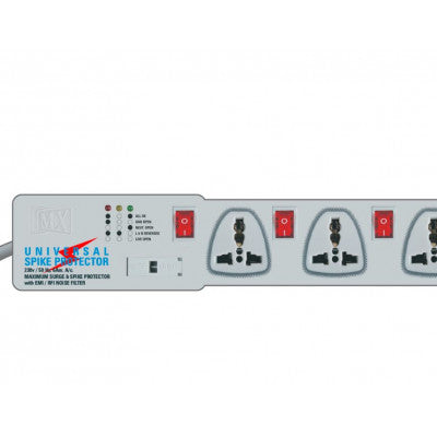 An MX 6 Outlet Universal Spike Protector 5 Amp with Individual Switch 3 Meter (MX-983B)