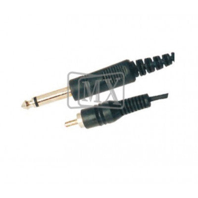 An MX 6.35mm P-38 Mono Male Plug To MX RCA Male Plug Cord Super Deluxe 1.5 Meter (MX-643A)