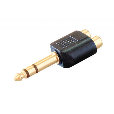 An MX 6.35mm P-38 Stereo Male Plug To MX 2 RCA Female Connector Gold Plated (MX-558)