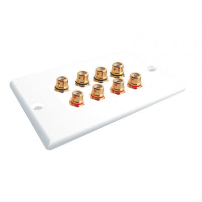 An MX 8 Way RCA Female Face Plate 114mm x 70mm (MX-3295)