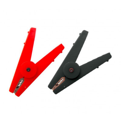 An MX Crocodile Battery Clip 50 Amp Length 81mm Red and Black Pair (MX-2828)
