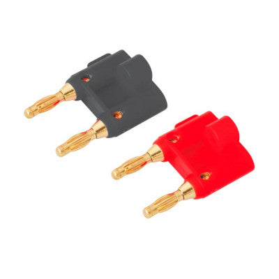 An MX Dual Banana Male Plug Connector Red and Black Beryllium Copper (MX-832)