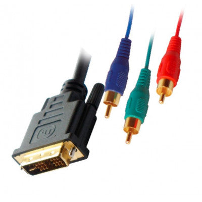 An MX DVI 18+5 Male Plug To MX 3 RCA Male Plug RGB Cord 1.5 Meter (MX-2774)