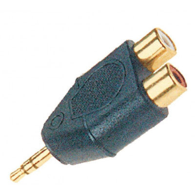 An MX EP Stereo Male 3.5mm Plug To MX 2 RCA Female Socket Connector Gold Plated (MX-629)