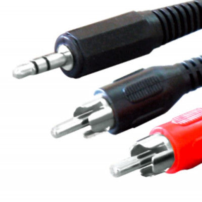An MX EP Stereo Male Plug 3.5mm To MX 2 RCA Male Plug Cord 1.5 Meter (MX-560)