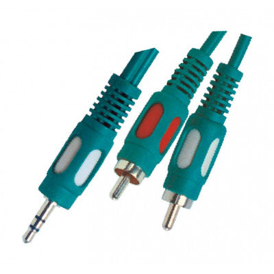 An MX EP Stereo Male Plug 3.5mm To MX 2 RCA Male Plug Cord Dual Link 1.5 Meter (MX-1203)