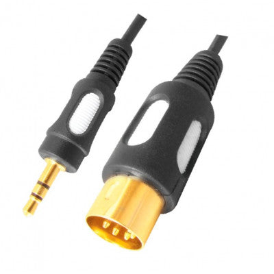 An MX EP Stereo Male Plug 3.5mm To MX 5 Pin DIN Male Plug Cord Gold Plated 1.5 Meter (MX-2976)