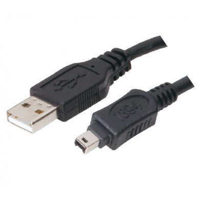 An MX Firewire IEEE 1394 4 Pin Male Plug To MX USB A Male Plug Cord 3 Meter (MX-2481A)