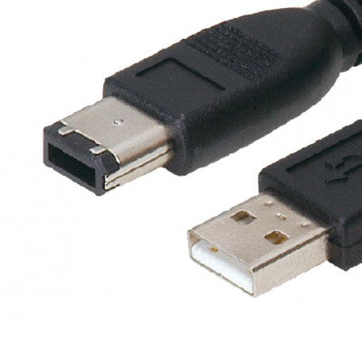 An MX Firewire IEEE 1394 6 Pin Male Plug To MX USB A Male Plug Cord 1.5 Meter (MX-2482)