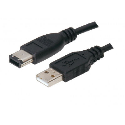 An MX Firewire IEEE 1394 6 Pin Male Plug To MX USB A Male Plug Cord 1.5 Meter (MX-2482)
