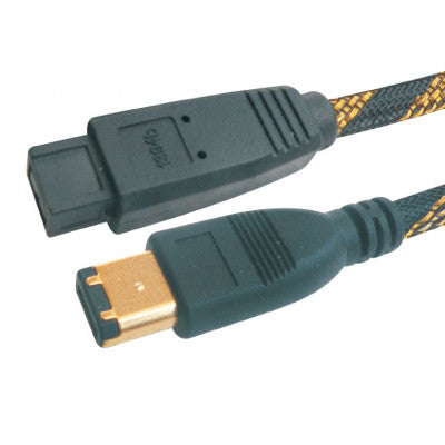 An MX Firewire IEEE 1394B 9 Pin To MX 6 Pin Cord Gold Plated with Nylon Mesh on Cable Bilingul 1.5 Meter (MX-3273)