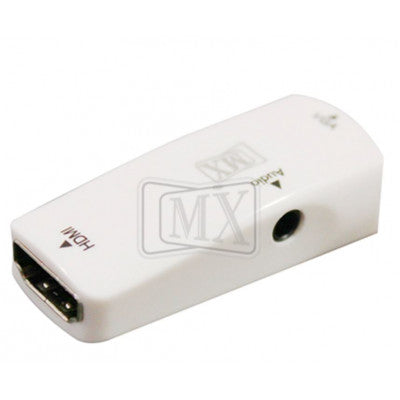 An MX HDMI Female Socket To VGA + EP Stereo Female Converter with 3.5mm Audio Cable (MX-3534B)