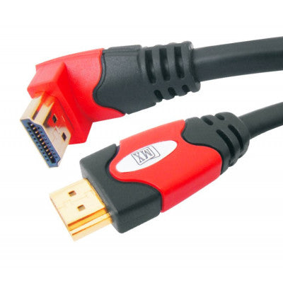 An MX HDMI Male Plug To Right Angle HDMI Male Plug Cord Molded 1.4 Version 3 Meter (MX-3575A)