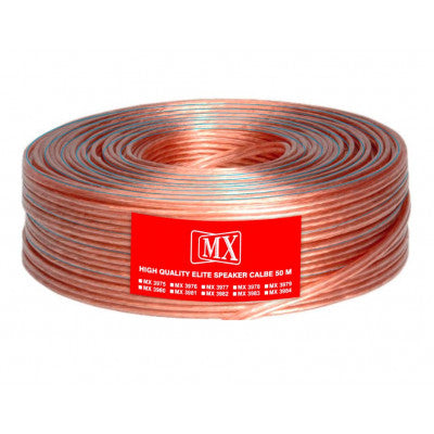 An MX High Performance Speaker Cable Transparent 21 Wire OD 2.5mm x 5mm 50 Meter Coil (MX-3981)
