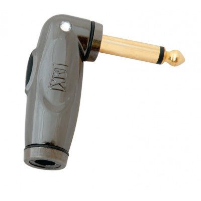 An MX P-38 Mono Male Connector Right Angle with Circuit Breaker On-Off Switch Gold Plated Crystal Heavy Duty For 6mm Cable (MX-3371)