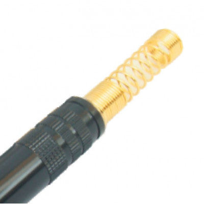 An MX P-38 Stereo Male Plug Connector Full Metal with Spring Black Coated Tip Gold Plated For 8mm Cable (MX-2568)