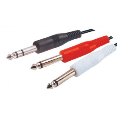 An MX P-38 Stereo Male Plug To MX 2 P-38 Mono Male Plug Cord 1.5 Meter (MX-1120)