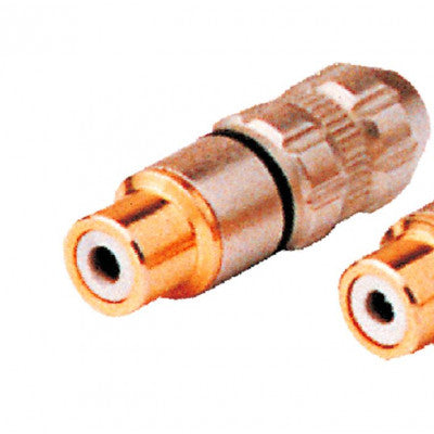 An MX RCA Extension Female Socket Connector Gold Plated Full Metal Pair (MX-1086)