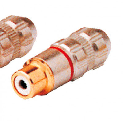 An MX RCA Extension Female Socket Connector Gold Plated Full Metal Pair (MX-1086)