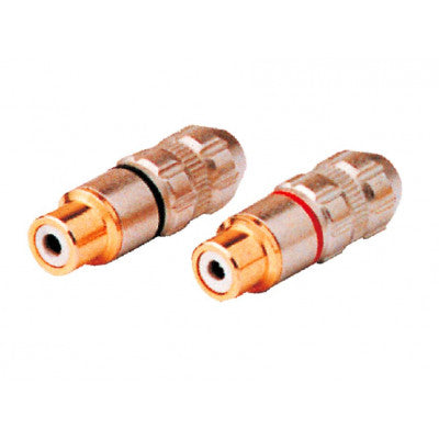An MX RCA Extension Female Socket Connector Gold Plated Full Metal Pair (MX-1086)
