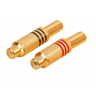 An MX RCA Female Connector Full Metal With Spring Gold Plated (MX-843A)
