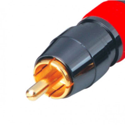 An MX RCA Male Connector Professional Grade Gold Plated BK/RD/BL/GR with Locking Systems (MX-2565)