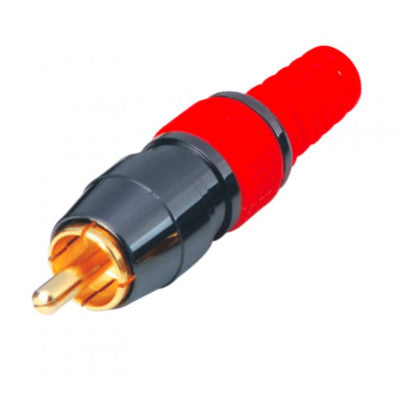 An MX RCA Male Connector Professional Grade Gold Plated BK/RD/BL/GR with Locking Systems (MX-2565)