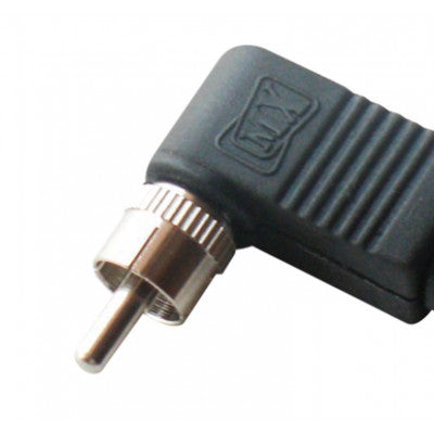 An MX RCA Male Connector Right Angle (MX-157A)