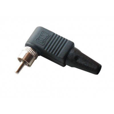 An MX RCA Male Connector Right Angle (MX-157A)