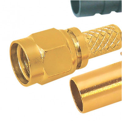 An MX SMA Male Connector Crimp Type For RG-58U and RG-174U Cable Fully Gold Plated with Boot (MX-336A)