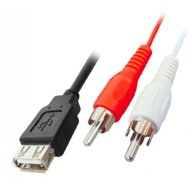 An MX USB A Female Socket To MX 2 RCA Male Plug Cord 1.5 Meter (MX-2862)