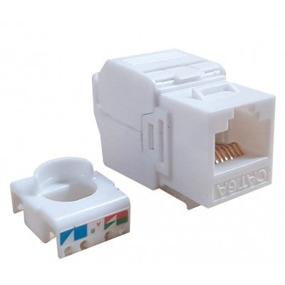 An MX UTP CAT 6A Keystone Jack 180 Degree Tool less - White (MX-4063)