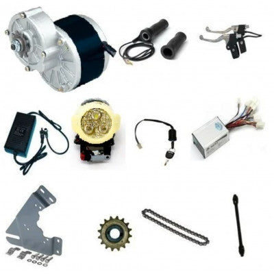 An MY1016Z3 24V 350W Geared DC eBike Motor with Electric Bicycle Combo Kit
