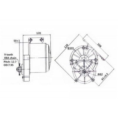 An MY1016Z3 24V 350W Geared DC eBike Motor with Electric Bicycle Combo Kit