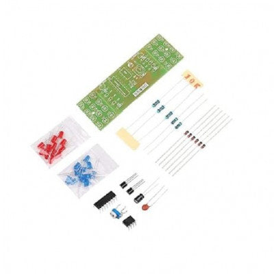An NE555 + CD4017 Red Blue Double Color Flashing Lights Board DIY Kit