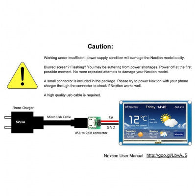 An Nextion 18.1 cm (7 inch) BASIC NX8048T070 HMI TFT LCD Touch Display