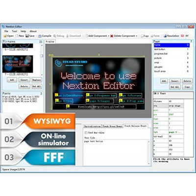 An Nextion 5 inch Enhanced NX8048K050 HMI Touch Display