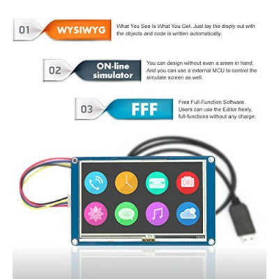 An Nextion 5 inch Enhanced NX8048K050 HMI Touch Display