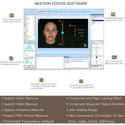 An Nextion 18.1 cm (7 inch) Intelligent NX8048P070-011C HMI Capacitive Touch Display