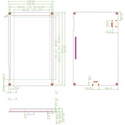 An Nextion 18.1 cm (7 inch) Intelligent NX8048P070-011C HMI Capacitive Touch Display