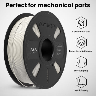 An Numaker ASA Filament Pure White 1.75 mm 1 kg