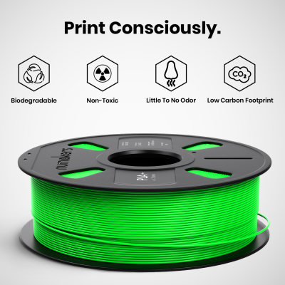 An Numaker PLA+ Filament Fluorescent Green 1.75 mm / 1 kg