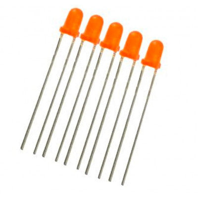 An Orange LED - 3mm Diffused - 5 Pieces Pack