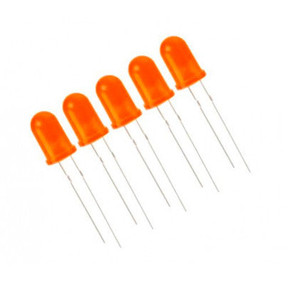 An Orange LED - 5mm Diffused - 5 Pieces Pack