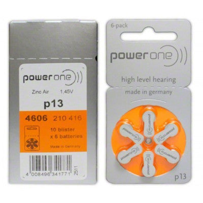 An PowerOne P13 Hearing AID Battery - 6 Pieces Pack