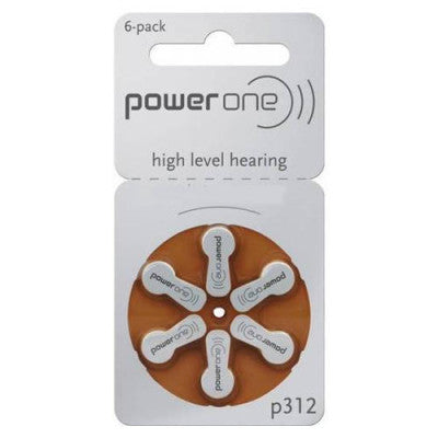 An PowerOne P312 Hearing AID Battery - 6 Pieces Pack