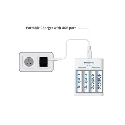 An PANASONIC BQ - CC61N Eneloop Battery Charger with USB Cable
